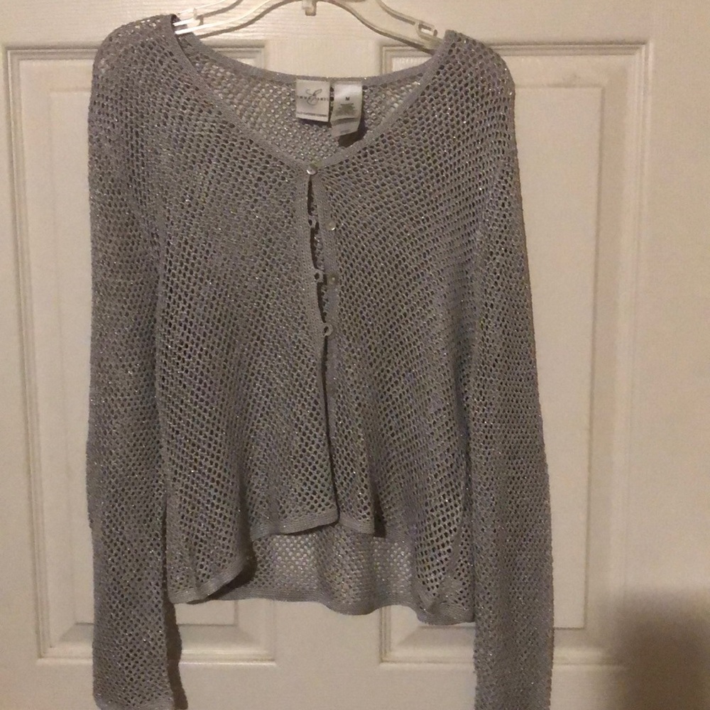 Sparkly silver cover up blouse
